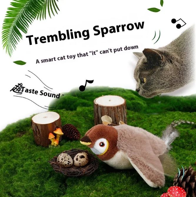Flapping Bird Cat Toy – Rechargeable Interactive Bird for Indoor Cats